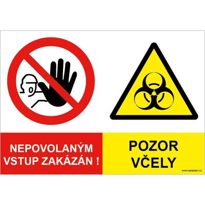 Nepovolaným vstup zakázán - Pozor včely samolepící vinylová fólie 300x200 mm