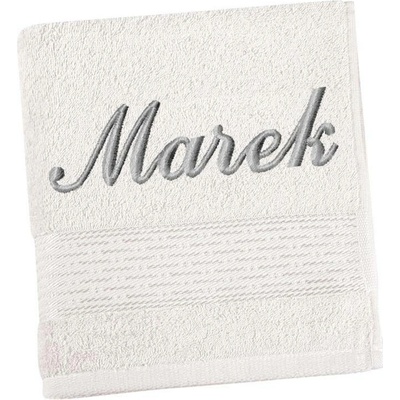 Bellatex Froté osuška proužek s výšivkou jména bílá 70 x 140 cm