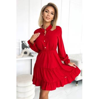 Image 1 of Numoco Ефирна рокля с дълъг ръкав в червен цвят 395-1nmc-1861 - Червен, размер s