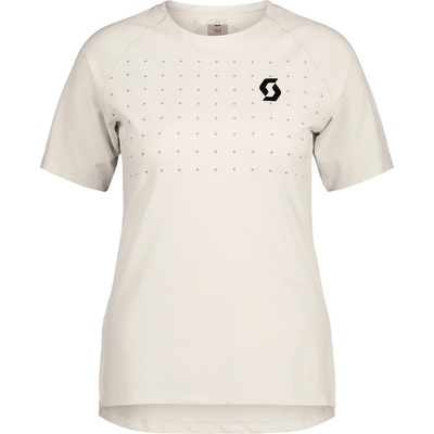 Scott Дамска фланелка с къс ръкав за колоездене Scott Women's Tee Trail Vertic Pro S/S Cycling jersey - Cotton White (156-2319-0513)