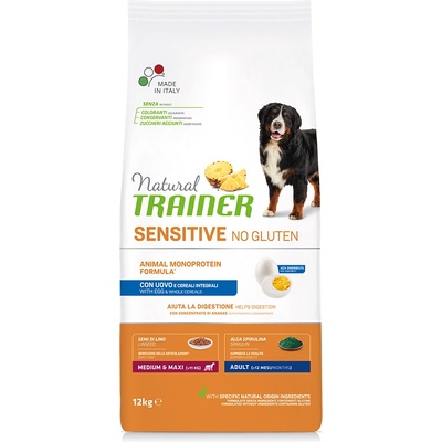 Natural Trainer Natural Sensitive 12kg суха храна за кучета Natural Trainer Sensitive Adult Medium/Maxi с яйца