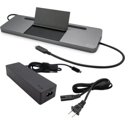i-Tec USB-C Metal Ergonomic 4K 3x Display Docking Station with Power Delivery 85 W + i-tec Universal Charger 100 W C31FLATPRO100
