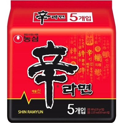 Nongshim Instant rezance Shin Ramyun pikantná kórejská polievka 5 x 120 g