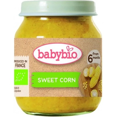 Babybio Био зеленчуково пюре Babybio - Сладка царевица, 130g (3288130510393)
