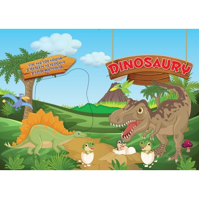 Dinosaury - Viac než 500 nálepiek , 8 obrázkov na ozdobenie, 8 strán maľovaniek