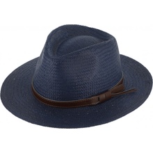 Fiebig Headwear since 1903 Letní fedora klobouk Traveller Toyo modrý