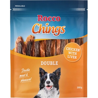 Rocco Икономична опаковка Rocco Chings Double - пилешко и дробчета 12 x 200 г