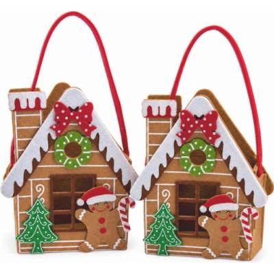 Textilomanie Vánoční dárková taška GINGERHOUSE 17x21 cm, sada 2 ks
