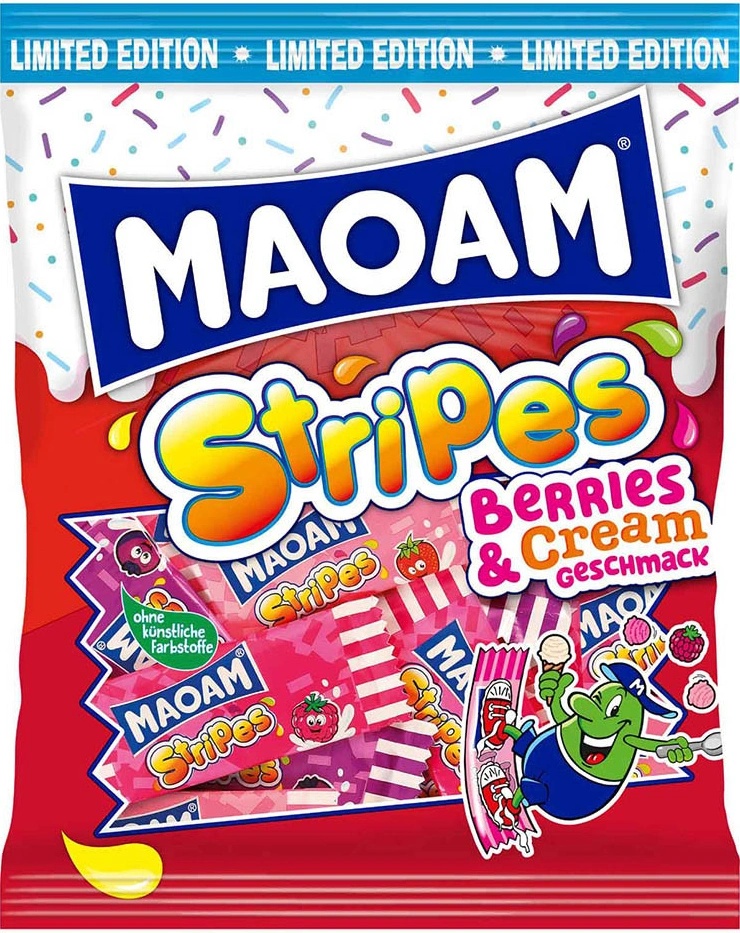 Maoam Stripes Berries & Cream 175 g od 45 Kč - Heureka.cz