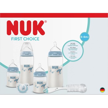 Nuk First Choice + СЕТ Perfect Start Temperature Control - 8 части синьо (10225356)