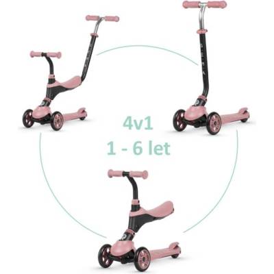 Qplay Тротинетка / колело Sema Pink, възраст 1 - 6 години, до 50 кг (ST-004Pink)