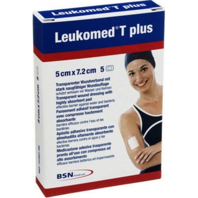 Leukomed t plus 5 cm x 7,2 cm 5 ks