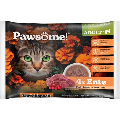 Pawsome Adult Cat kachna 8 x 85 g