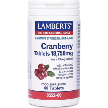 LAMBERTS Хранителна добавка червена боровинка, Lamberts Cranberry tablets 18, 750mg (as a 750mg extract), 60 tabs