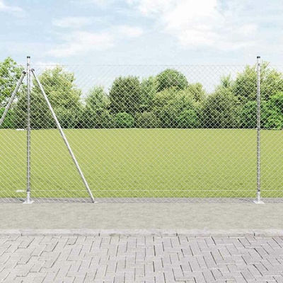vidaXL Zábradlí s betonovým základem 10 x 1,5 m Pozinkovaná ocel