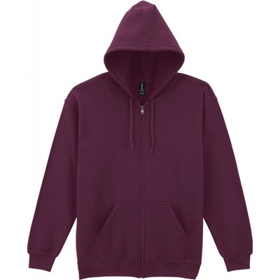 unisex mikina na zip HEAVY BLEND kaštanová