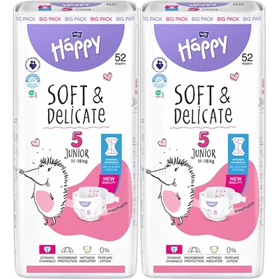 Bella Happy Soft & Delicate BigPack 5 11-18 kg 104 ks 2x 52 ks