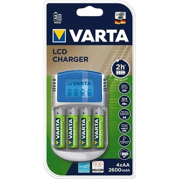 VARTA PP LCD Charger 4xAA 2500 R2U& 12V + USB adapter зарядно устройство (VAR-57070)