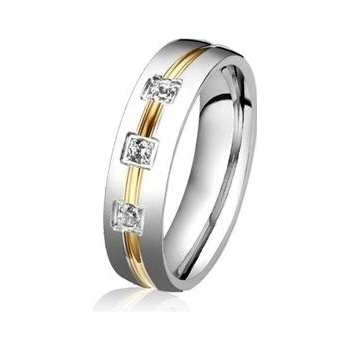 Šperky4U Ocelový prsten se zirkony OPR0039 Zr