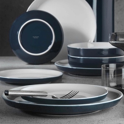 Kütahya Porselen Kutahya СЕРВИЗ ЗА ХРАНЕНЕ crouton 24Ч. БЯЛО/Т. СИН (crt24y2932r855a17)