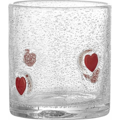 Bloomingville Pohár na vodu Debra Hearts 370 ml