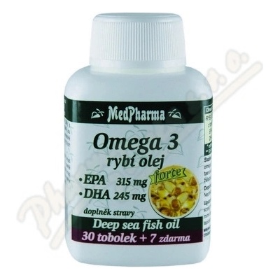 MedPharma Rybí olej Forte + EPA + DHA 37 kapslí
