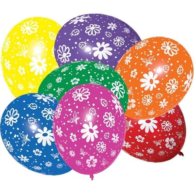 VsM ČR Balónky všech barev s motivem kytek B7