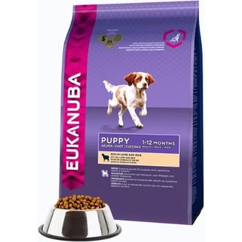 EUKANUBA Puppy & Junior All breed lamb & rice - Суха храна за кучета с агнешко и ориз 15 кг. + 3 кг. ПОДАРЪК (2901)