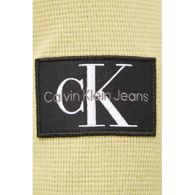 Calvin Klein Памучен суичър Calvin Klein Jeans в зелено с апликация J30J323485 (J30J323485)