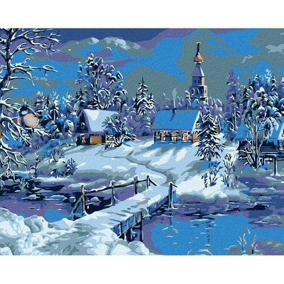 Diamondi Diamantové maľovanie ZAMRZNUTÁ RIEČKA 40 x 50 cm bez rámu a bez vypnutia plátna