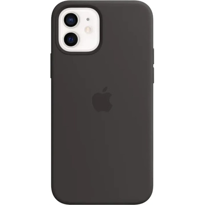 Apple Оригинален гръб Apple Silicone Magsafe Cover for iPhone 12/12 Pro - Черен, MHL73ZM/A
