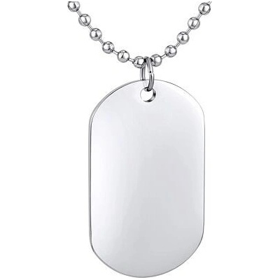 SILVEGO Oceľový prívesok ID dog tag vrátane retiazky KMM37539