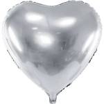 Party Deco Фолиев Балон Сърце, Сребърно, 61 см (fb23m-018)