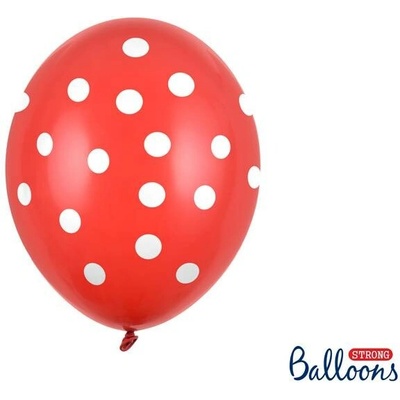 PartyDeco balóniky Červené s bielymi bodkami