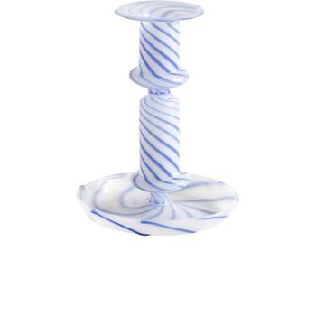 Hay Свещник за класическа свещ Flare Stripe M небесносин (AB380-A656)