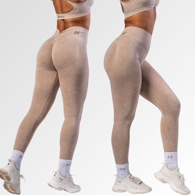 Nebbia Bezšvové legíny s vysokým pásom MAXIMUM PUSH-UP 302 cream