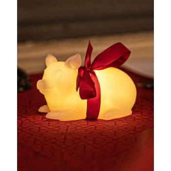 SIRIUS LED sviečka prasiatko, biele, 12 cm