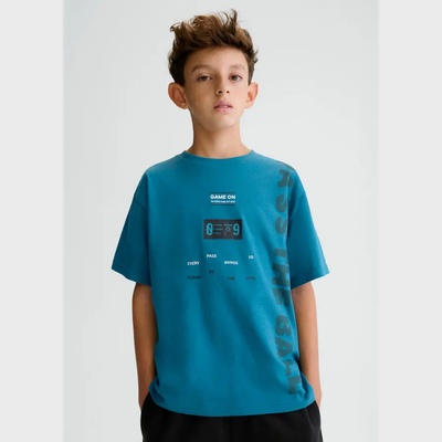 MAYORAL Тениска къс ръкав athletics Pass the Ball в синьозелен цвят за момче Mayoral