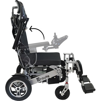Eroute 8000RN Elektrický invalidný vozík s automatickým sklápaním operadla Čierna
