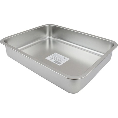 Elekom Тава инокс - ek-4030 ss, Висококачествена неръждаема стомана, размери 40х30х7 см (ek-4030 ss)