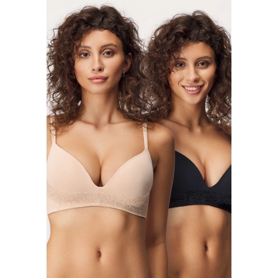 Dorina 2 PACK vyztužených podprsenek Fili Lace béžovočerná
