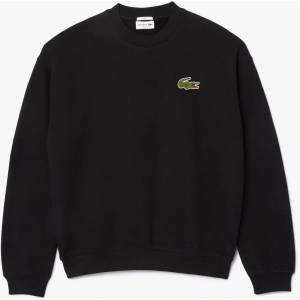 Lacoste Поларена блуза Lacoste Loose-Fit Badge Accent Fleece Sweatshirt - Black