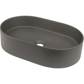 Deante Антрацит овална гранитна мивка за баня, Монтаж върху плот Silia 550x350 мм