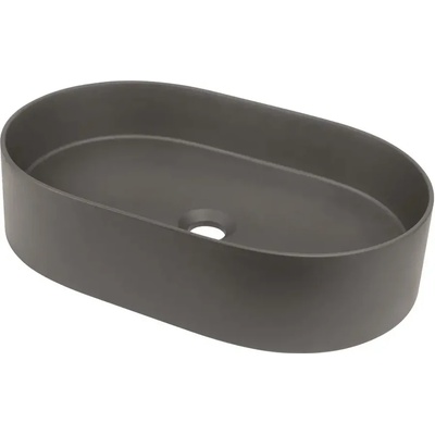 Deante Антрацит овална гранитна мивка за баня, Монтаж върху плот Silia 550x350 мм