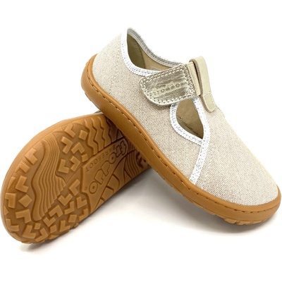 Froddo BarefootCanvas T-bar G1700423-1 gold shine – Sleviste.cz