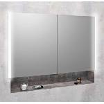 SAPHO Integra - Огледален шкаф с LED осветление, 106x70x17 см, вграден, титанов алуминий IN105 (IN105)