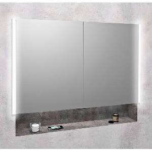 SAPHO Integra - Огледален шкаф с LED осветление, 106x70x17 см, вграден, титанов алуминий IN105 (IN105)