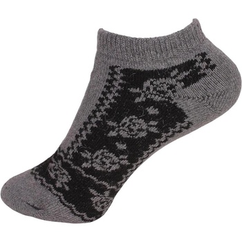 Дамски термо терлици в сиво и черно с рози