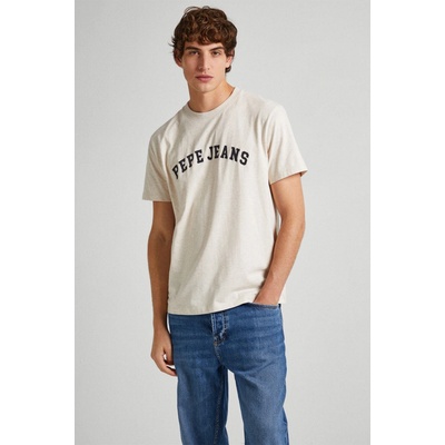 Pepe Jeans bavlněné tričko CHENDLER s potiskem PM509224 béžová