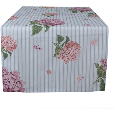 Clayre & Eef bavlna behúň s kvety hortenzie Vintage Grace 50x140cm